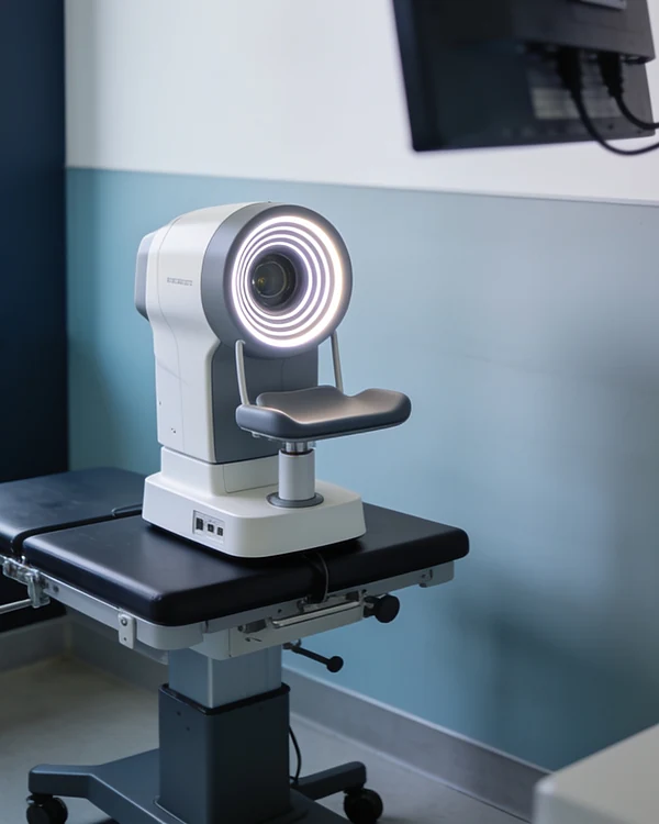 Topógrafo de córnea em sala de exame
